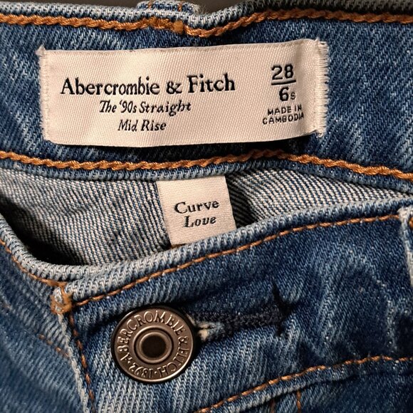 Abercrombie & Fitch Curve Love The 90's Straight Mid Rise 6S - Picture 5 of 5